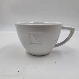 Nespresso White Ceramic Coffee Mug Embossed Logo Made in Germany 2.5 In O5